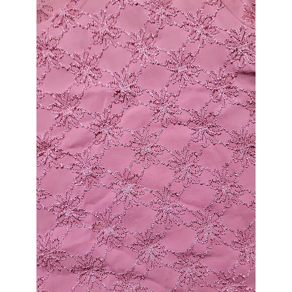 Covington Womens Rose Pink Short Sleeve Floral Embroidered Blouse Size Large - Picture 2 of 9